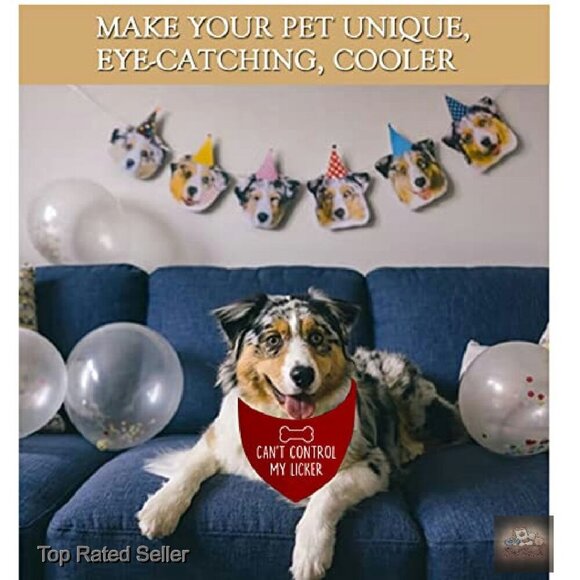 Funny Dog Bandana Triangle Tie Soft Polyester Lightweight Pet Accessory Gift - Picture 8 of 8